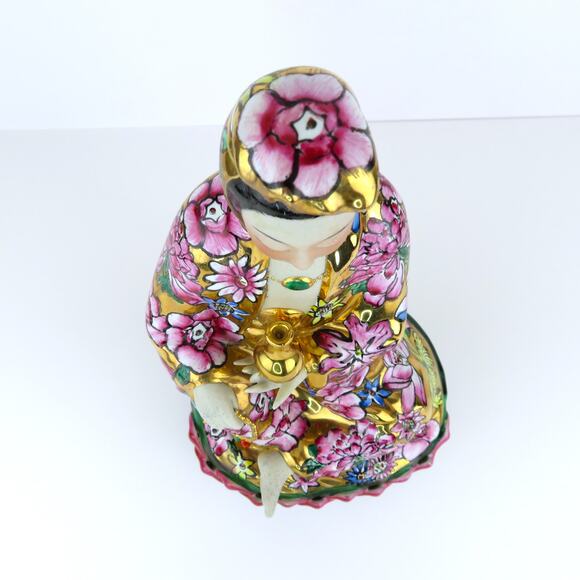 Vintage 11" Porcelain Guanyin Statue TPC China Mid Century Kwan Yin Famille Rose - Picture 7 of 11